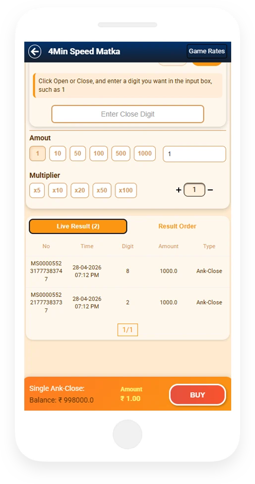 Satta Matka Game - GAME RULES & BET HISTORY